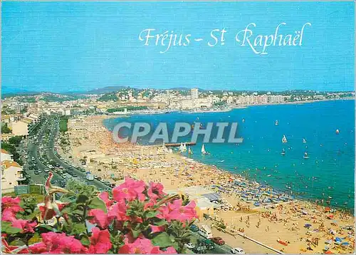 Cartes postales moderne Frejus Saint Raphael la plage de frejus perspective sur St Raphael