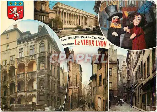 Cartes postales moderne Lyon Palais de justice Gnafron et la Toinon Hotel Paterin
