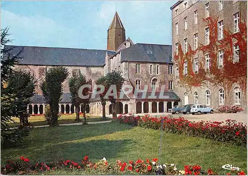 Moderne Karte Mortain (Manche) abbaye blanche abbatiale et cloitre (XIIe s)