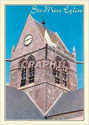 Moderne Karte Sainte mere eglise (Manche) eglise des XIe et XIIIe s