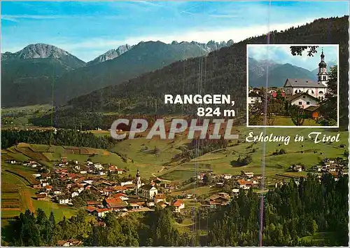 Moderne Karte Sommer und wintererholungsort Ranggen 824 m mit axamer lizum und kalkkogel 2808 m