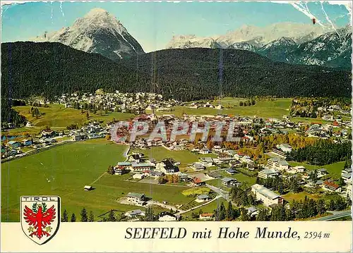 Moderne Karte Tirol Hohenlultkurort und wintersportplatz Sfefeld 1180 m mit hohe mude 2594 m