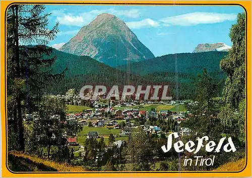Cartes postales moderne Tirol seefeld 1200 m des sonnendorf mit hohe munde 2661 m