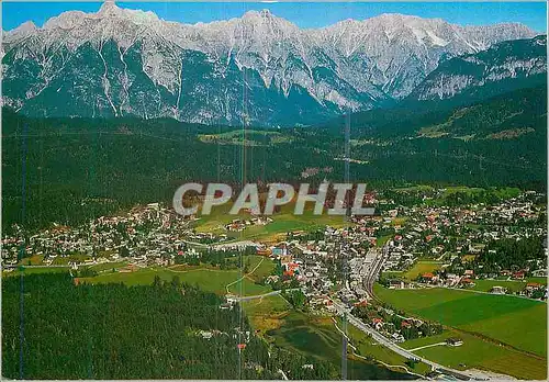 Moderne Karte Seefeld 1200m mit mieminger kette Tirol