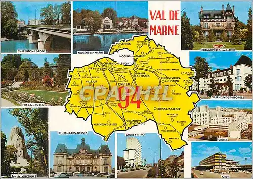 Cartes postales moderne Val-De-Marne Charenton le Pont Nogent sur Marne Chennevieres sur Marne L'Hay les Roses Villeneuv