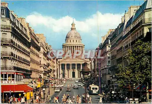 Moderne Karte Paris La rue Soufflot et le Pantheon