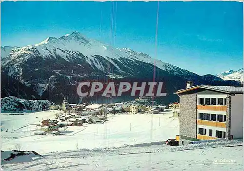 Moderne Karte Aussois (Savoie) Vue du centre Paul Langevin au fond la Norma