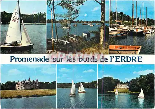 Moderne Karte Promenade sur les bords de l'Erdre Bateaux