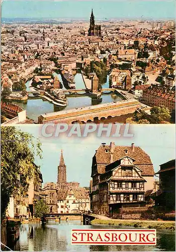 Moderne Karte Strasbourg (Bas-Rhin) Vue aerienne