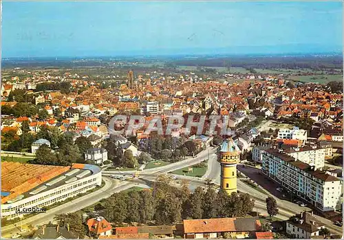 Moderne Karte Selestat (Bas-Rhin) Vue generale