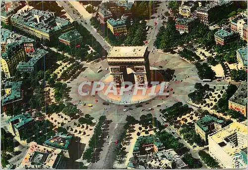 Moderne Karte Sous le Ciel de Paris Vue aerienne de la Place Charles-de-Gaulle et de l'Arc de Triomphe
