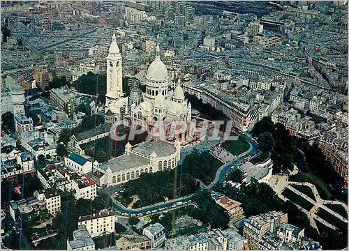 Cartes postales moderne Paris Vue aerienne de la Basilique de Sacre Coeur