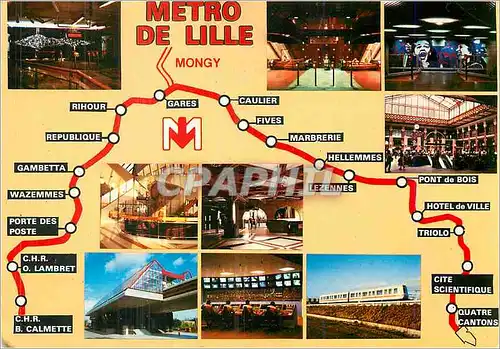 Cartes postales moderne Le Metro de Lille France Station Rihour