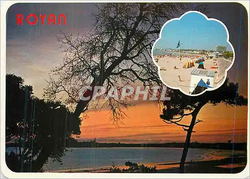 Cartes postales moderne Royan (Charente Maritime) Coucher de soleil sur la grande Conche La plage de Vallieres