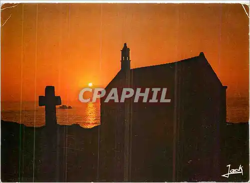 Moderne Karte Couleurs de Bretagne La Chapelle St Samson au coucher du soleil