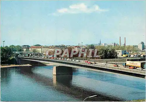 Moderne Karte Strasbourg (Bas-Rhin) Le Pont de l'Europe sur le Rhin