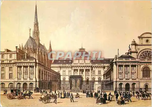 Moderne Karte Paris du temps jadis Le Palais de Justice et Sainte Chapelle