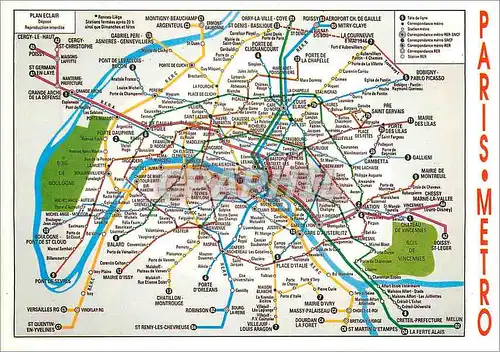 Moderne Karte Paris Le Plan du Metropolitan Metro