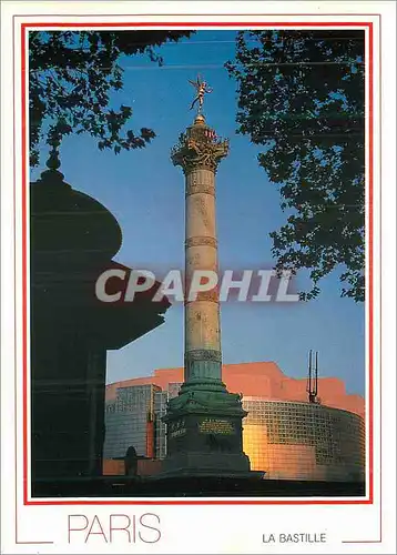 Moderne Karte Paris Place de la Bastille la Colonne de Juillet