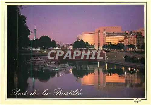 Cartes postales moderne Paris la nuit Port de la Bastille