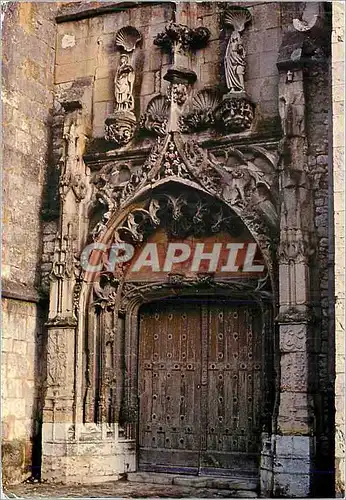 Moderne Karte Provins(seine et Marne) eglise sainte croix portail lateral gauche