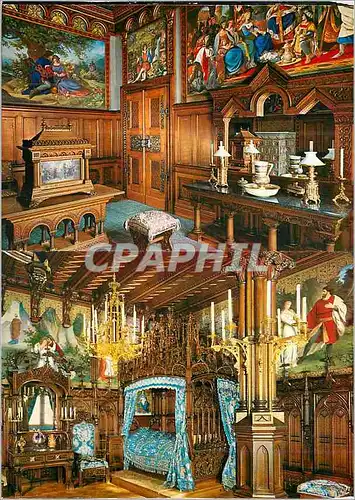 Cartes postales moderne Le cabinet de toilette les peintures murales representent des scenes de la ville du troubadour