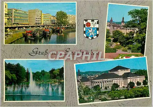 Cartes postales moderne Saarbrucken berliner promenade deutsch franzosischer garten