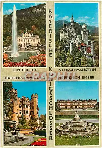 Cartes postales moderne Bayerische konigsschlosser neuschwanstein linderhof