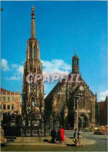 Cartes postales moderne Nurnberg schoner brunner und frauenkirche