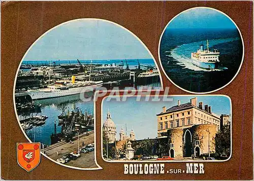 Moderne Karte La cote d'opale Boulogne sur mer (Pas de Calais) Bateaux