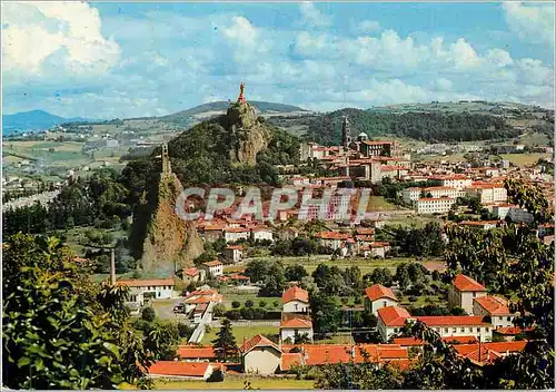 Cartes postales moderne Le Puy en velay (Hte Loire) alt 630 m vue d'ensemble sur le rocher St Michel rocher corneille et