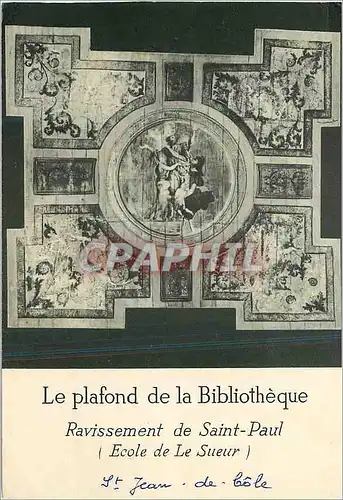 Cartes postales moderne Abbaye de saint jean de cole (Dordogne) le plafond de la bibliotheque ravissement de saint paul