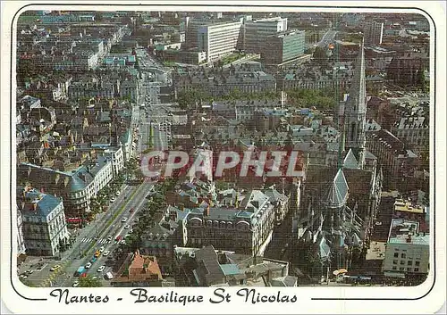 Moderne Karte Nantes Basilique St Nicolas