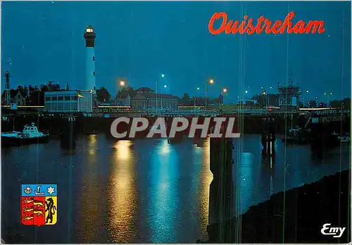 Cartes postales moderne Ouistreham riva bella (Calvados) l'ecluse a la nuit tombante