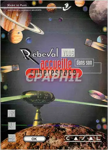 Cartes postales moderne Rebeval accueil cyberespace Mairie de Paris