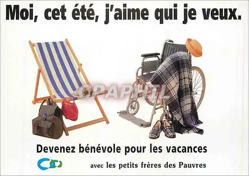 Cartes postales moderne Moi cet ete j'aime qui je vent Devenez benevole pour les vacances Petits freres des pauvres