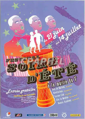 Cartes postales moderne Festival Soirs d'ete Paris Marie 3eme Voix de Harlem Revelations Cotton Club Lila in Medina Dans