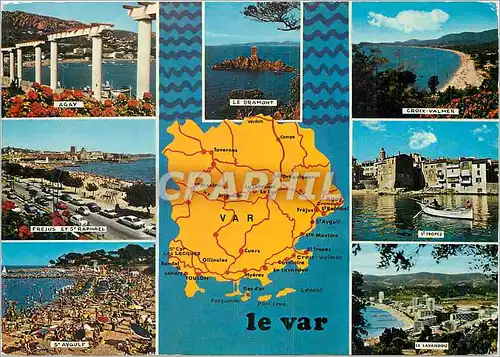 Cartes postales moderne Circuit touristique du var Agay Le Dramont Croix Valmer Frejus et St Raphael St Tropez Le Lavand
