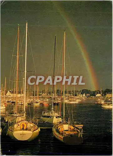Cartes postales moderne Les beaux voiliers de jean andre Rochelle arc en ciel au lever du jour Bateaux