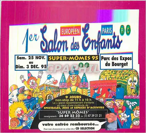 Cartes postales moderne 1er salon des enfants Super Momes Parx des Expos du Bourget Clown