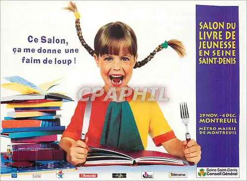 Cartes postales moderne Ce Salon ca me donne un faim de loup Salon du livre de jeunesse en Seine St Denis Montreuil L'Hu