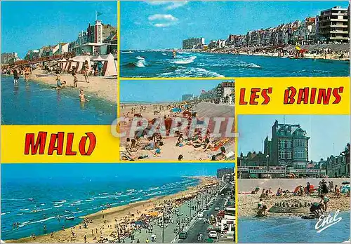 Cartes postales moderne Malo-les-Bains (Nord) Differents aspects de la plage et de la digue promenade