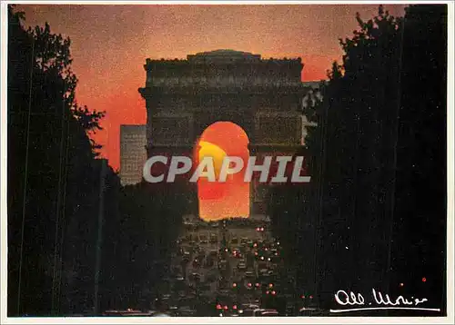 Cartes postales moderne Paris Les Champs Elysees et l'Arc de Triomphe