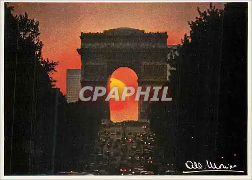 Moderne Karte Paris Les Champs Elysees et l'Arc de Triomphe
