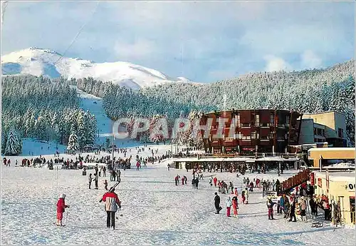 Moderne Karte Le Cantal Sous la Neige Superloiran Prairie des Sagnes et Piste Familiale