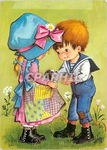 Cartes postales moderne Enfants Chien