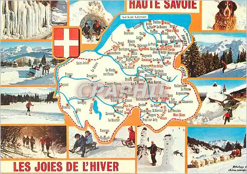 Moderne Karte L'Hiver en Haute Savoie