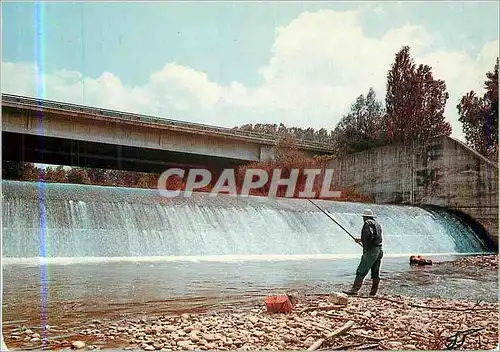 Moderne Karte Saint-Uze (Drome) Au bord de l'eau Peche