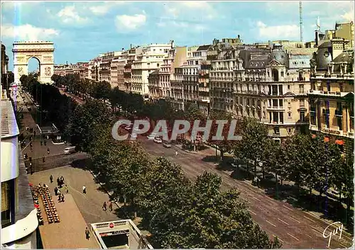 Cartes postales moderne Paris L'avenue des Champs-Elysees au fond l'arc de triomphe de l'Etoile