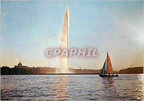 Cartes postales moderne Geneve Contre-jour dans la Rade